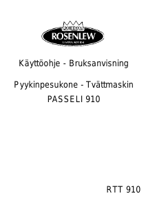 Käyttöohje Rosenlew RTT909 Pesukone
