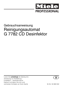 Bedienungsanleitung Miele G 7782 CD Desinfektionsgerät