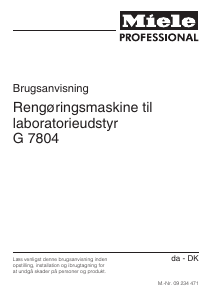 Brugsanvisning Miele G 7804 Desinfektionsskab