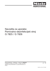 Priročnik Miele G 7825 Omarica za razkuževanje