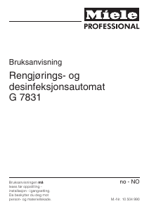 Bruksanvisning Miele G 7831 Desinfeksjonsskap