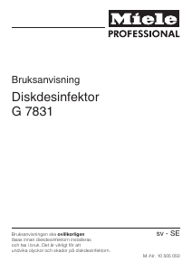 Bruksanvisning Miele G 7831 Desinfektionsskåp