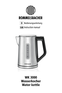 Bedienungsanleitung Rommelsbacher WK 3000 Wasserkocher