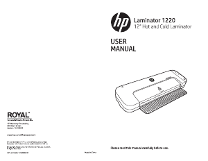 Handleiding HP 1220 Lamineermachine