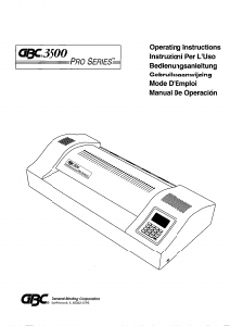 Manual GBC HeatSeal 3500 Pro Laminator