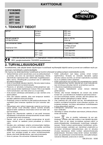 Käyttöohje Rosenlew RTT1041 Pesukone
