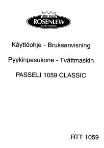 Käyttöohje Rosenlew RTT1059 Pesukone