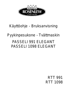 Käyttöohje Rosenlew RTT1098-1 Pesukone