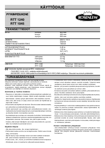 Käyttöohje Rosenlew RTT1240 Pesukone