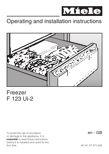 Handleiding Miele F 123 Ui Vriezer