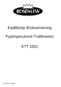 Käyttöohje Rosenlew RTT2052 Pesukone