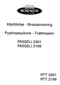 Käyttöohje Rosenlew RTT2199 Pesukone