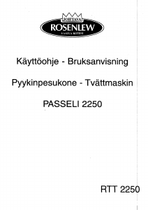 Käyttöohje Rosenlew RTT2250 Pesukone