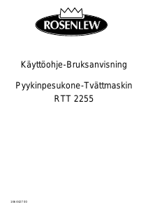 Käyttöohje Rosenlew RTT2255 Pesukone