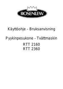 Käyttöohje Rosenlew RTT2360 Pesukone