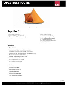 Handleiding De Waard Apollo 3 Tent