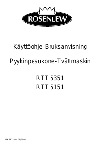 Käyttöohje Rosenlew RTT5351 Pesukone