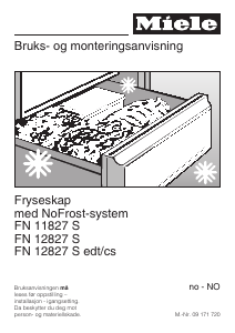 Bruksanvisning Miele FN 11827 S Fryser