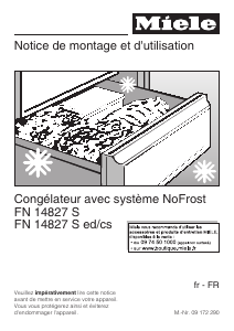 Mode d’emploi Miele FN 14827 S ed/cs Congélateur