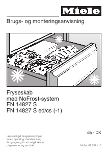Brugsanvisning Miele FN 14827 S ed/cs-1 Fryser