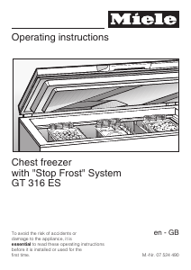 Handleiding Miele GT 316 ES Vriezer