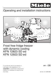 Manual Miele KFN 12823 SD Fridge-Freezer