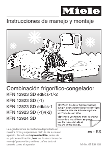 Manual de uso Miele KFN 12923 SD Frigorífico combinado