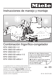 Manual de uso Miele KFN 12923 SD edt/cs-1 Frigorífico combinado