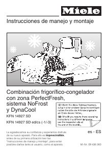 Manual de uso Miele KFN 14927 SD ed/cs-1 Frigorífico combinado