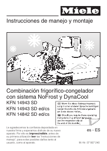 Manual de uso Miele KFN 14943 SD ed/cs Frigorífico combinado