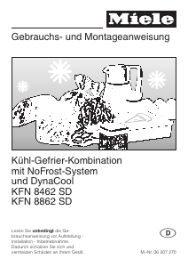 Bedienungsanleitung Miele KFN 8462 SD Kühl-gefrierkombination