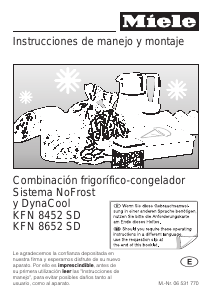 Manual de uso Miele KFN 8652 SD Frigorífico combinado