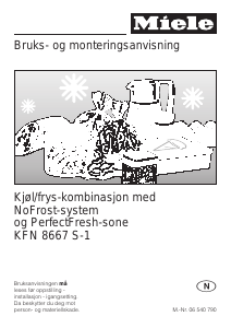 Bruksanvisning Miele KFN 8667 S-1 Kjøle-fryseskap