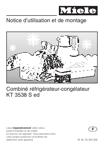 Mode d’emploi Miele KT 3538 S ed Réfrigérateur combiné