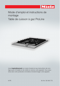 Mode d’emploi Miele CS 1012-1 G Table de cuisson