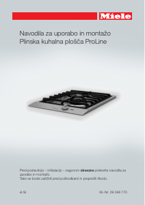 Priročnik Miele CS 1012-1 Grelna plošča