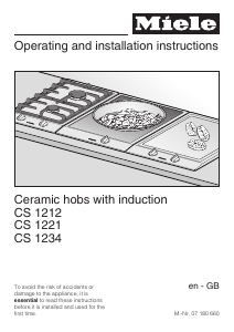 Handleiding Miele CS 1212 i Kookplaat