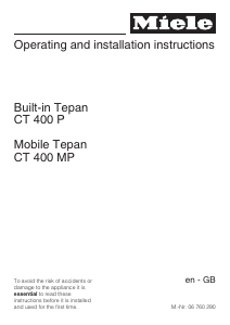 Handleiding Miele CT 400 MP Kookplaat
