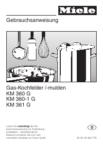 Bedienungsanleitung Miele KM 360 G Kochfeld