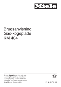 Brugsanvisning Miele KM 404 Kogesektion