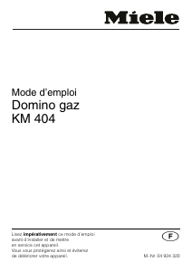 Mode d’emploi Miele KM 404 Table de cuisson