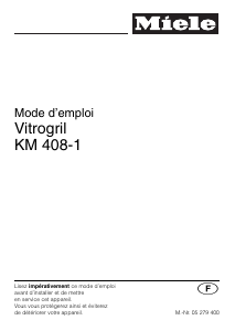 Mode d’emploi Miele KM 408-1 Table de cuisson