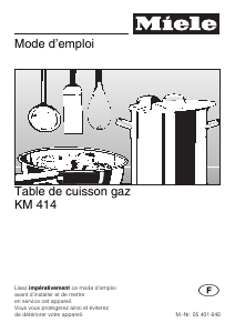 Mode d’emploi Miele KM 414 Table de cuisson
