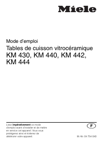 Mode d’emploi Miele KM 440 Table de cuisson