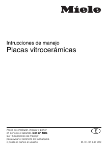 Manual de uso Miele KM 441 Placa