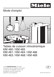 Mode d’emploi Miele KM 460 Table de cuisson