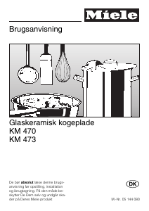 Brugsanvisning Miele KM 470 Kogesektion