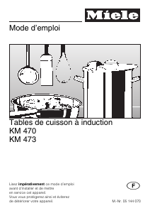 Mode d’emploi Miele KM 473 Table de cuisson