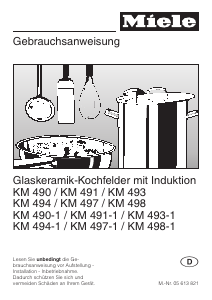 Bedienungsanleitung Miele KM 498 Kochfeld