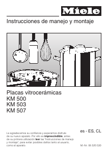 Manual de uso Miele KM 500 Placa